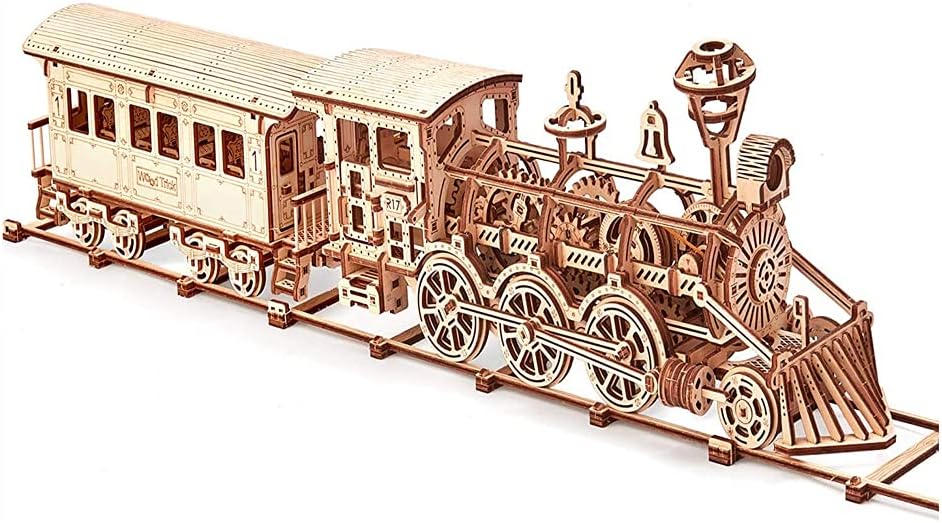 Wooden Toy Train Set with Railway 3D Wooden Puzzle Y212994