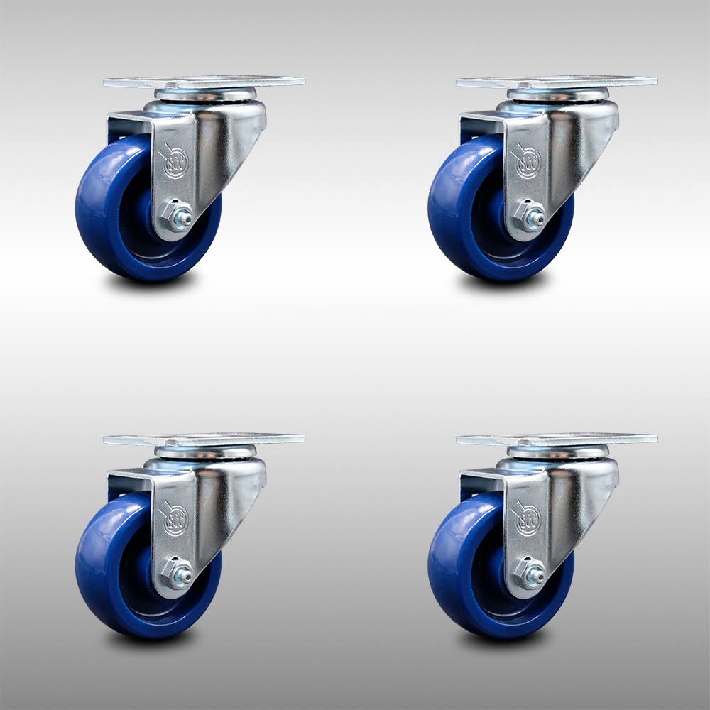 Solid Poly Swivel Caster Set of 4 with Wheels L1062