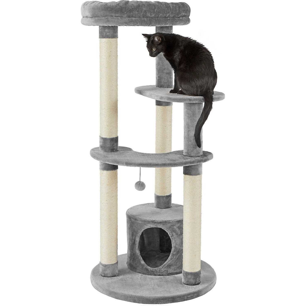 59.5-in Faux Fur Cat Tree Condo Y86698