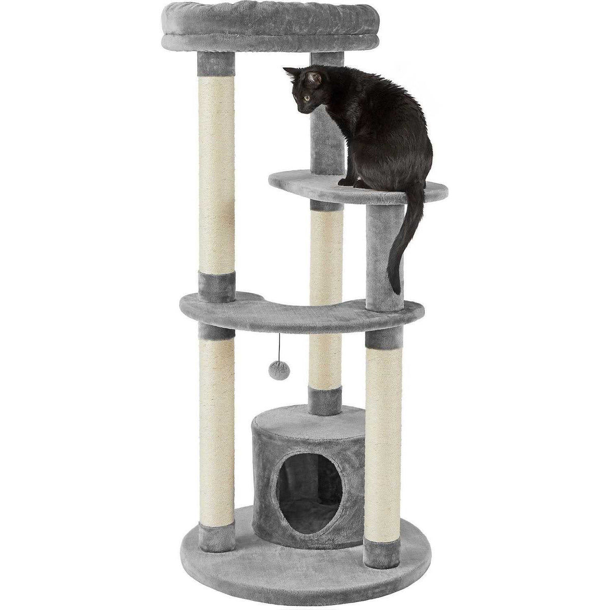 59.5-in Faux Fur Cat Tree Condo Y86698