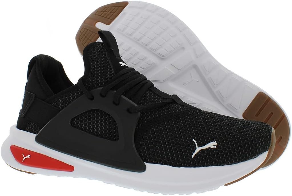 Mens Softride Enzo Evo Knit Shoes, Size: 9.5 M US, Color: Puma Black/Castlerock/High Risk Red I140427