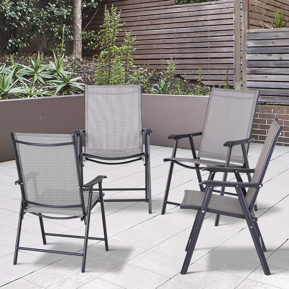 Folding Outdoor Patio Chairs Set of 4 R909