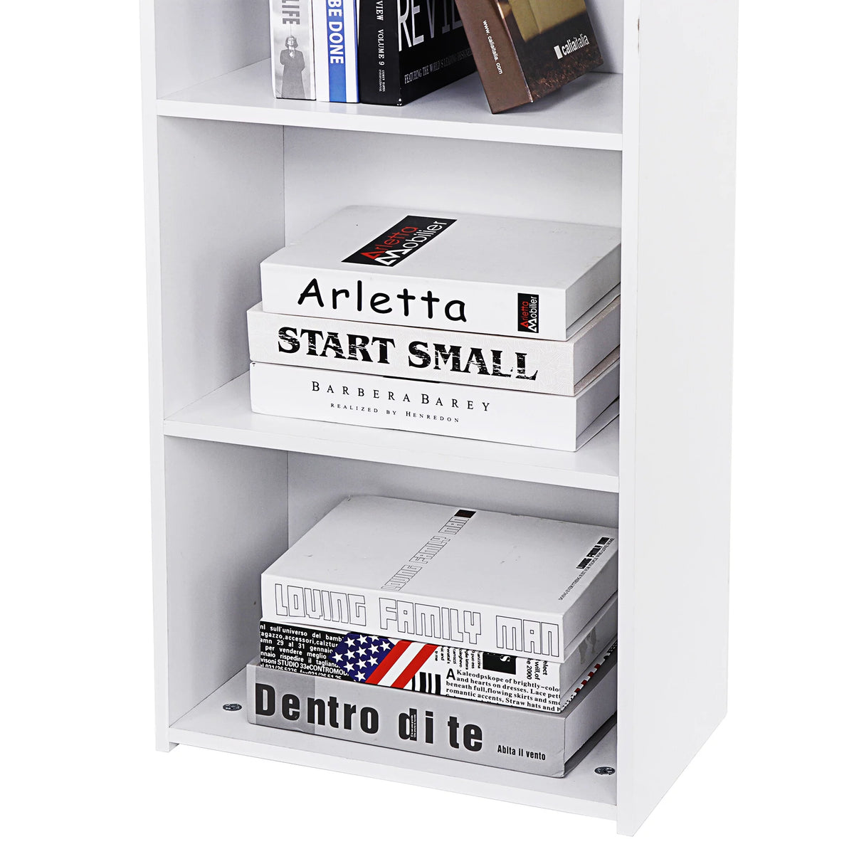 5-Shelves Narrow White Bookcase T63068