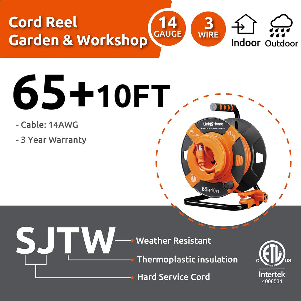 75 ft. 14 AWG SJTW Extension Cord with 4 Power Outlets Y4103