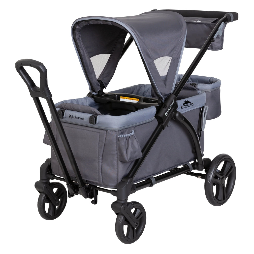 Blue 2 in 1 Push or Pull Stroller Wagon with Canopy W18328