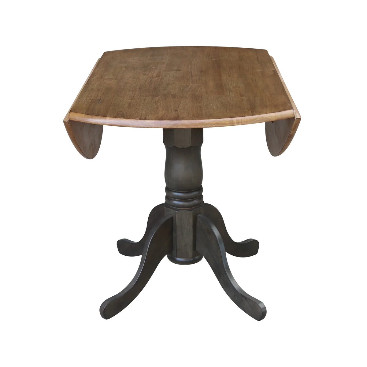 42" Round Solid Wood Dual Drop Leaf Pedestal Table B479