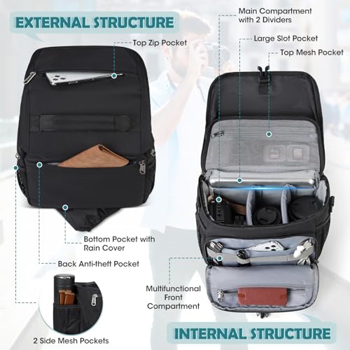 Black Waterproof Camera Sling Bag with Tripod Holder S513