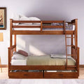Twin Over Full 2 Drawer Bunk Bed Walnut V2373