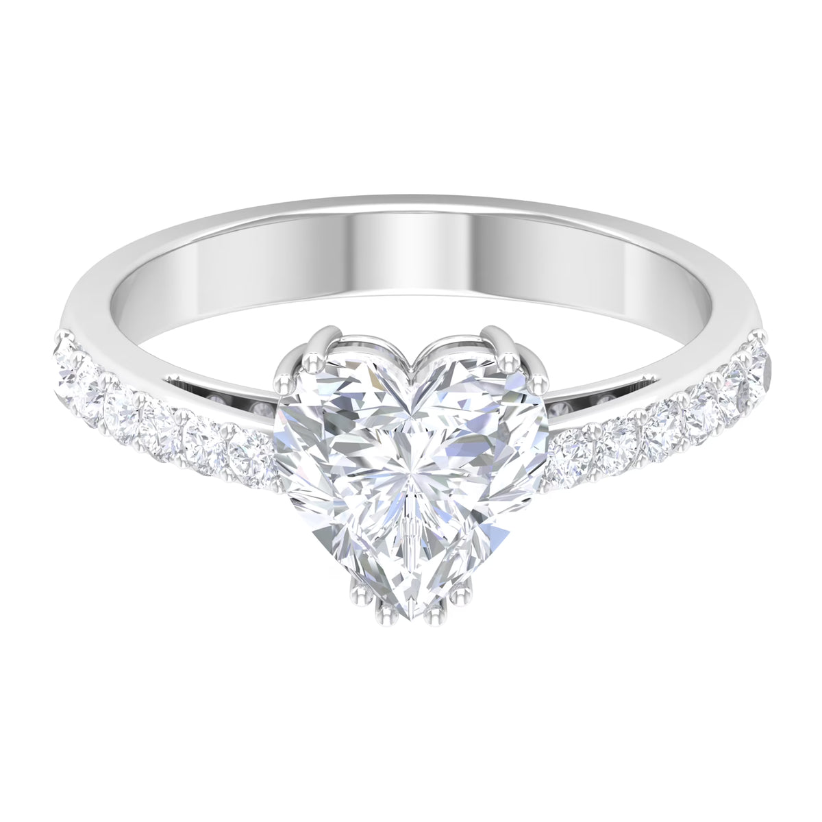 Heart Shape Moissanite Ring, 925 Sterling Silver A43781