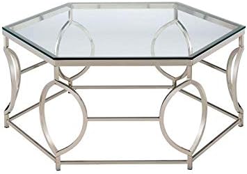 2-Piece Chrome Metal Coffee Table Set P79448