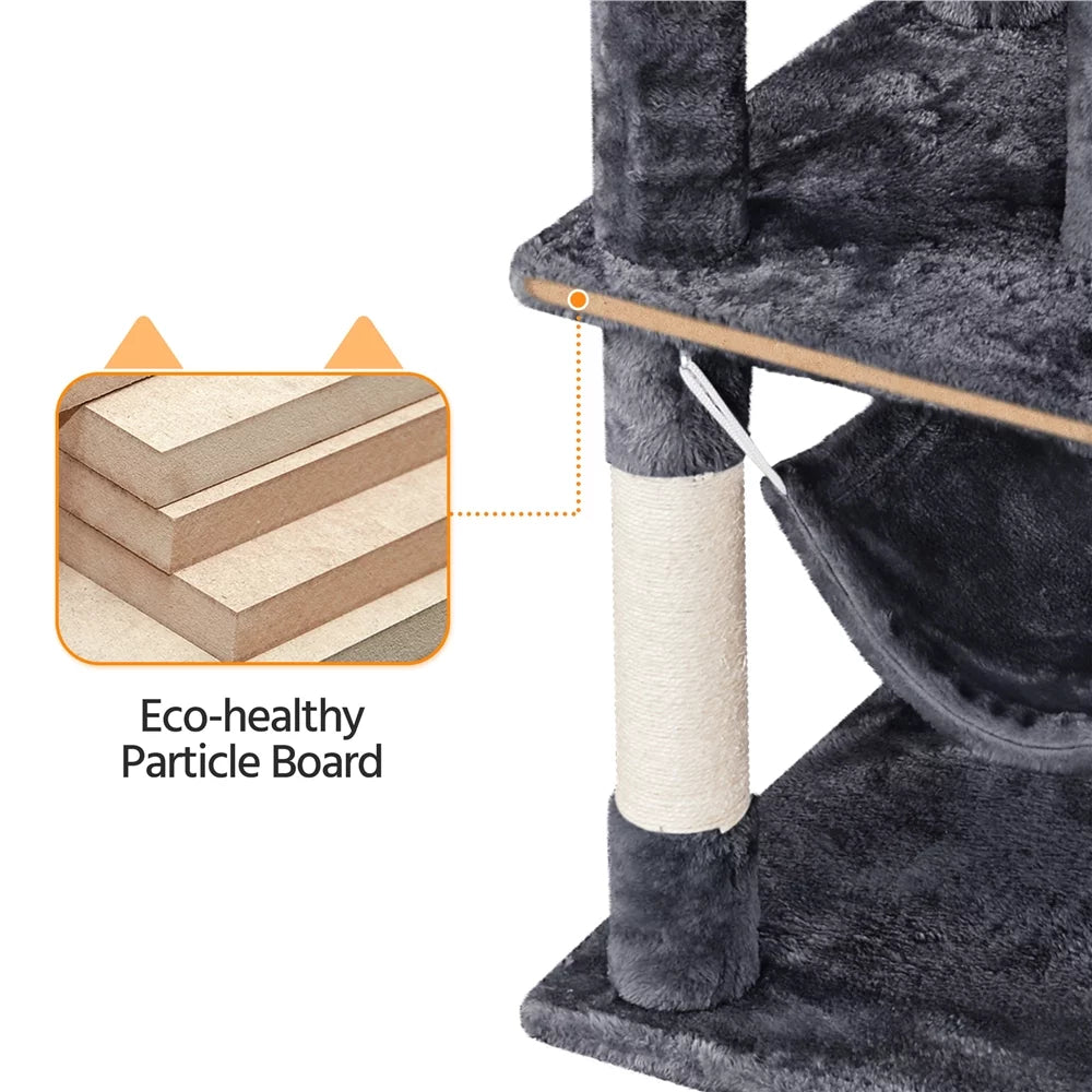 67" Multi-Level Cat Tree Tower with 2 Condos & Hammock Basket S236280