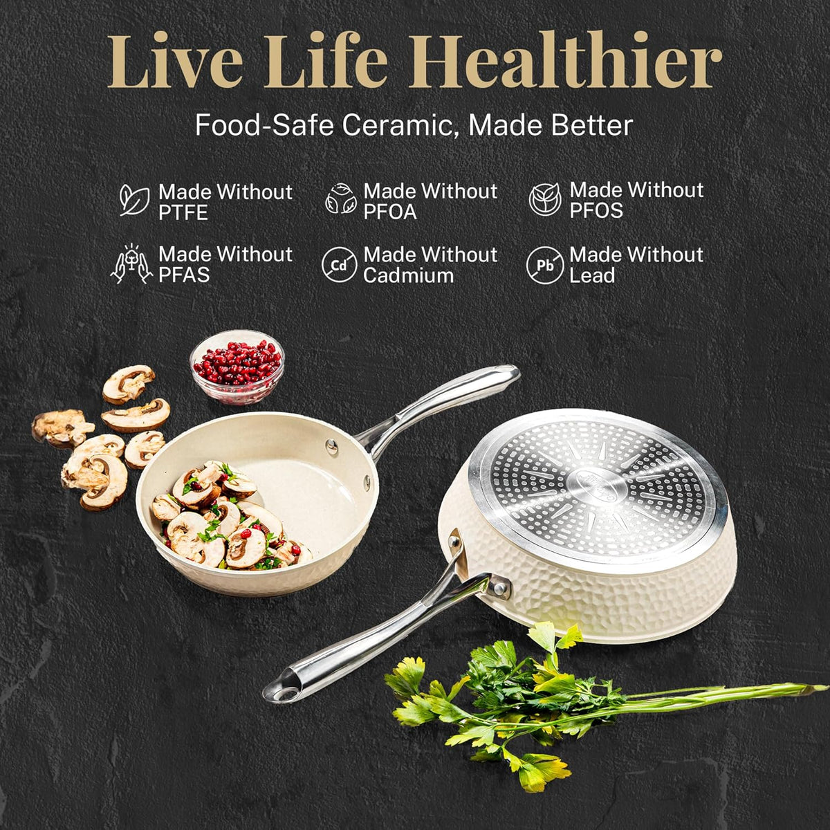 15 Piece Non Stick Ceramic Cookware Set P712