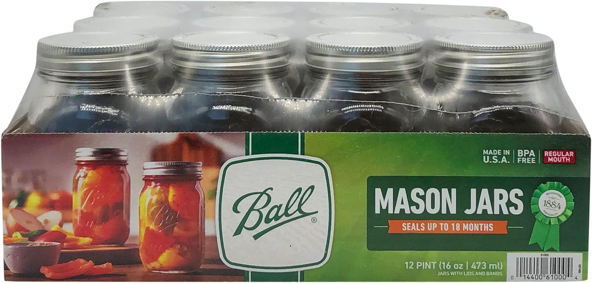 16 oz Regular Mouth Pint Jar Set of 12 C633055
