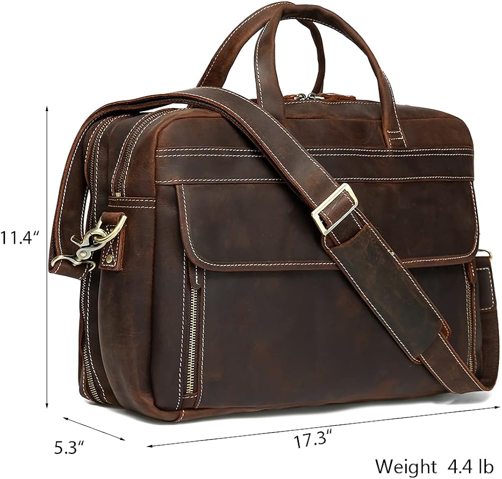 Vintage Genuine Leather 17 inch Laptop Briefcase B205824