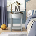 Gray End Table with Storage A3938