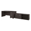 Gray Engineered Wood Office Desk with Drawers U96761