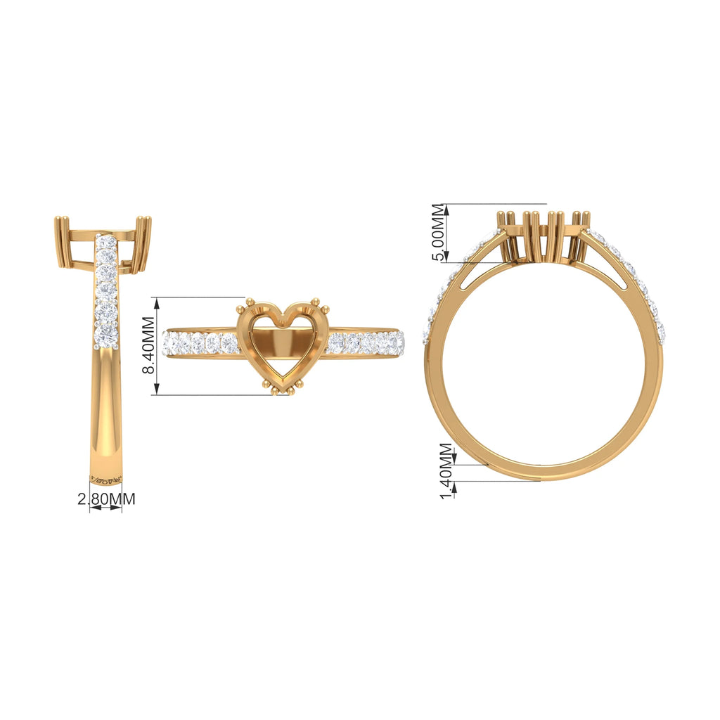 Heart Shape Moissanite Ring, 925 Sterling Silver A43781
