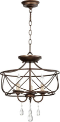 Semi Flush Mounts 3 Light with Oiled Bronze Candelabra Base Bulbs 16 inch 180 W N446964
