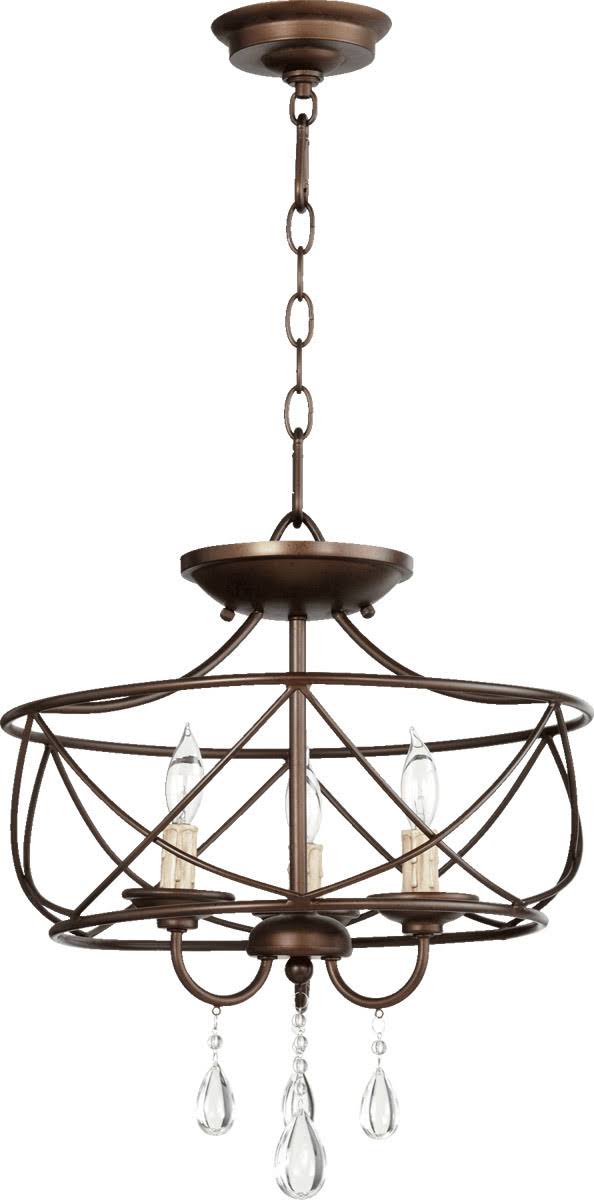Semi Flush Mounts 3 Light with Oiled Bronze Candelabra Base Bulbs 16 inch 180 W N446964