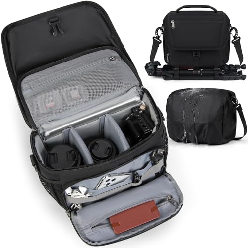 Black Waterproof Camera Sling Bag with Tripod Holder S513