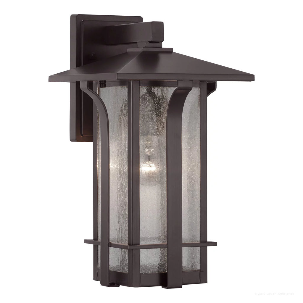16''H x 9''W Olde Bronze Glass Outdoor Wall Sconce G7930