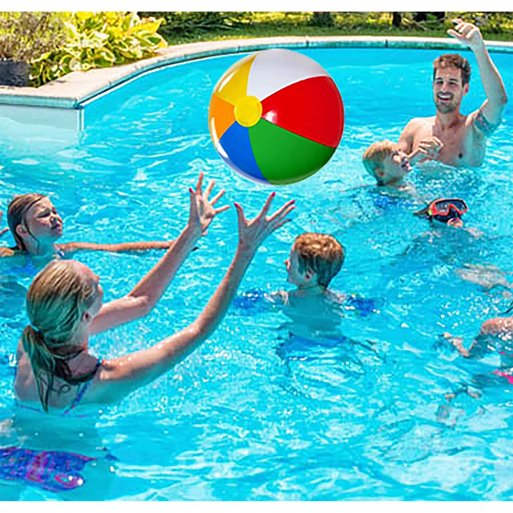 12 Pack Inflatable Rainbow Beach Balls T7317