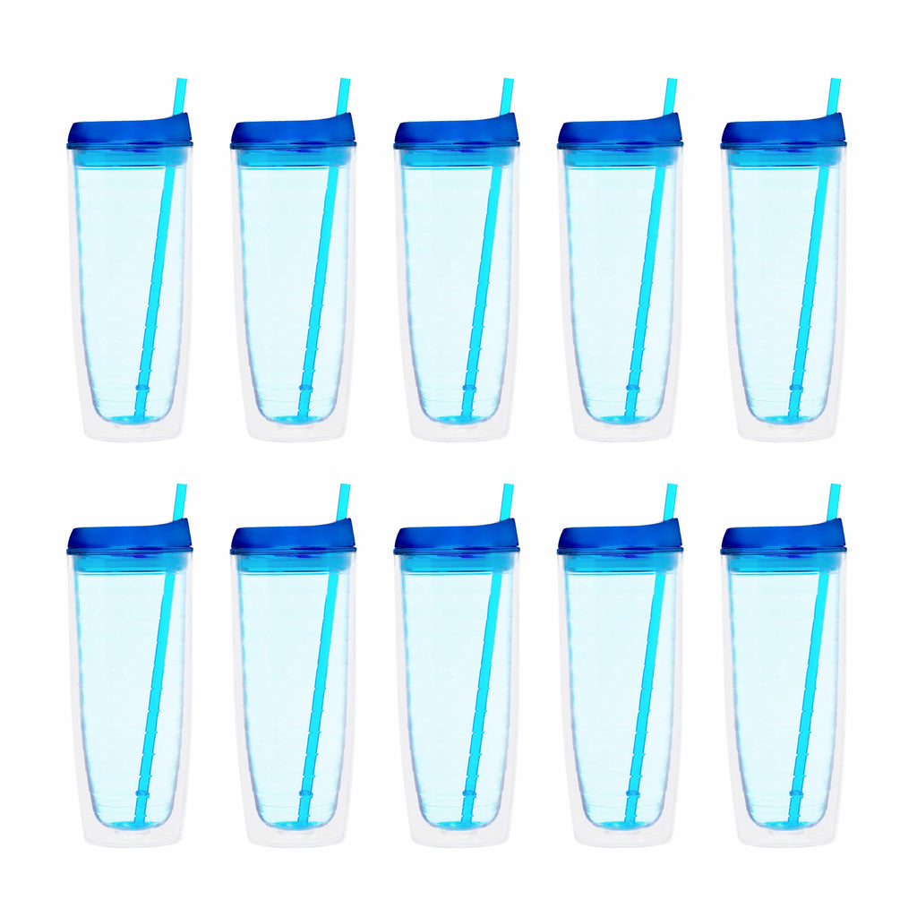 Acrylic Tumblers 20 oz Set of 10 Blue J865