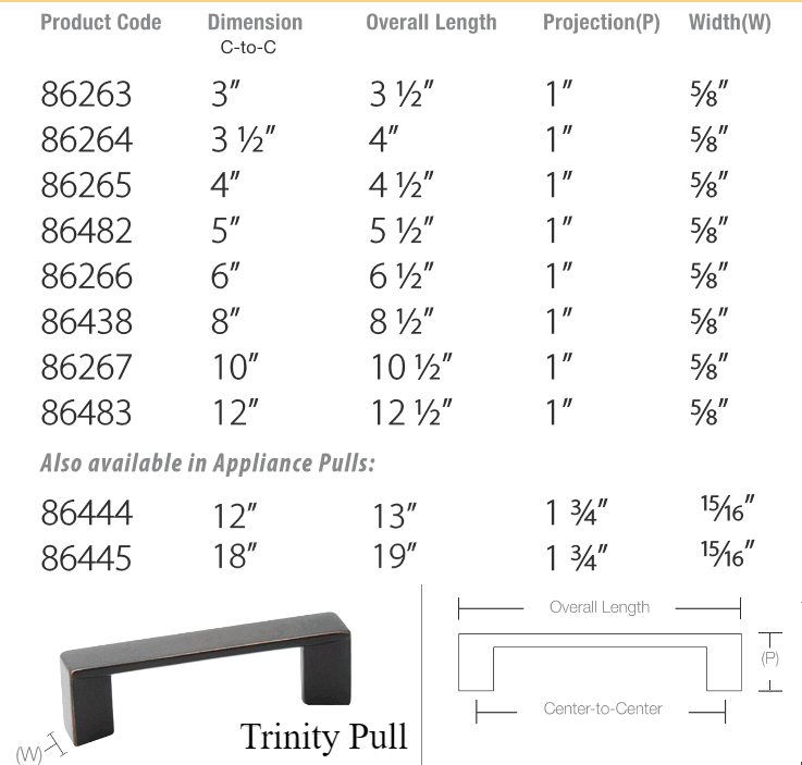 Satin Brass Appliance Pull S792