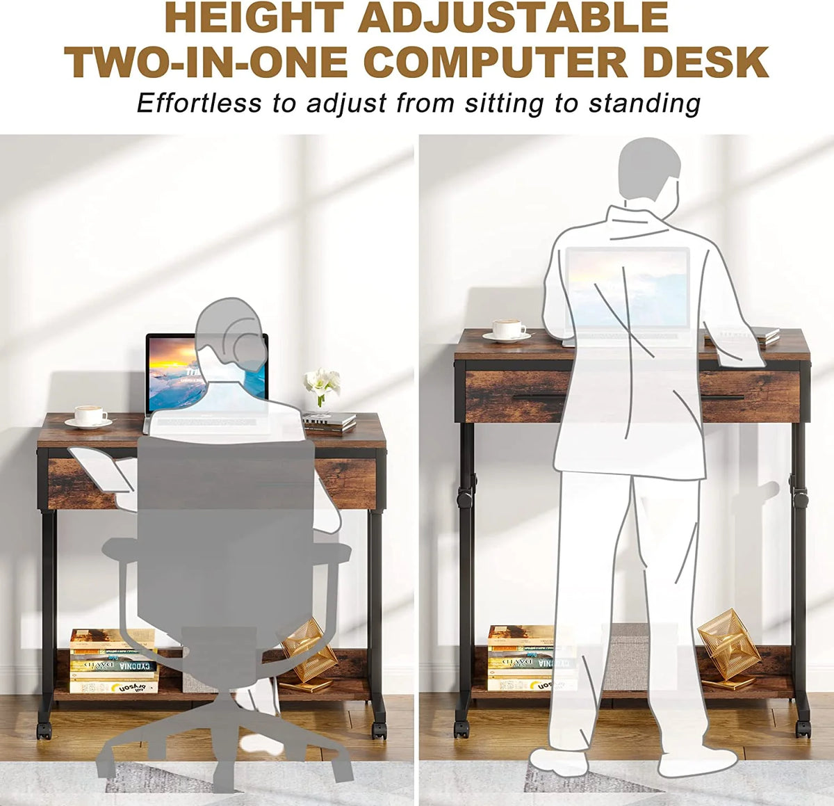 Portable Desk with Drawers K8068