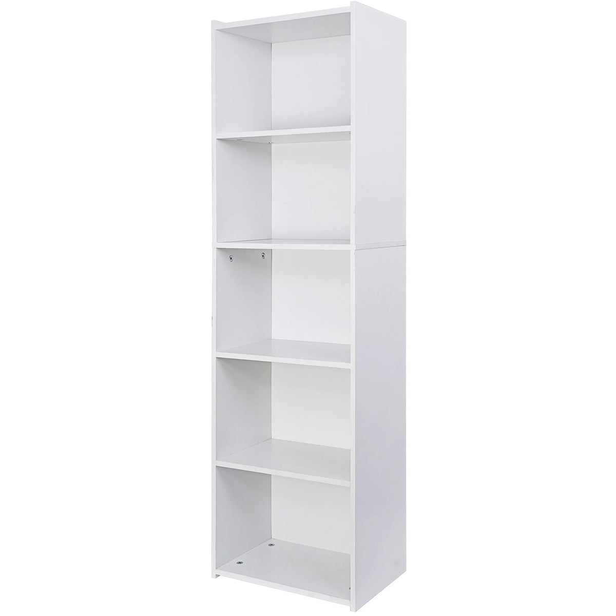 5-Shelves Narrow White Bookcase T63068