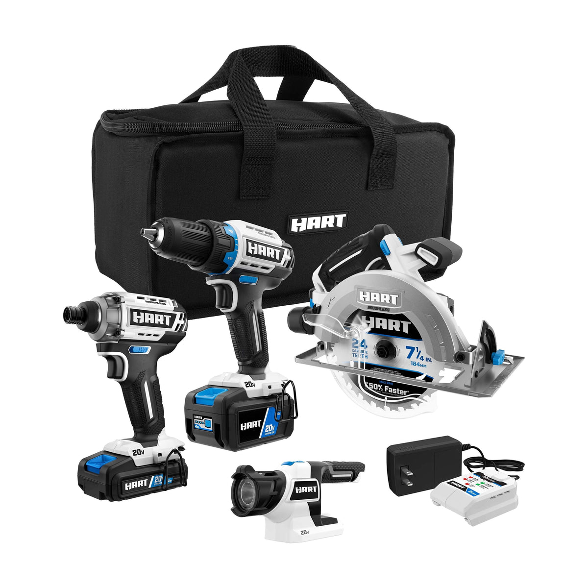 20-Volt 4-Tool Brushless Combo Kit F738589