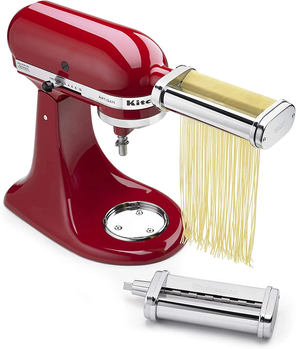 White Pasta Press Attachment with 6 Interchangeable Pasta Plates E339