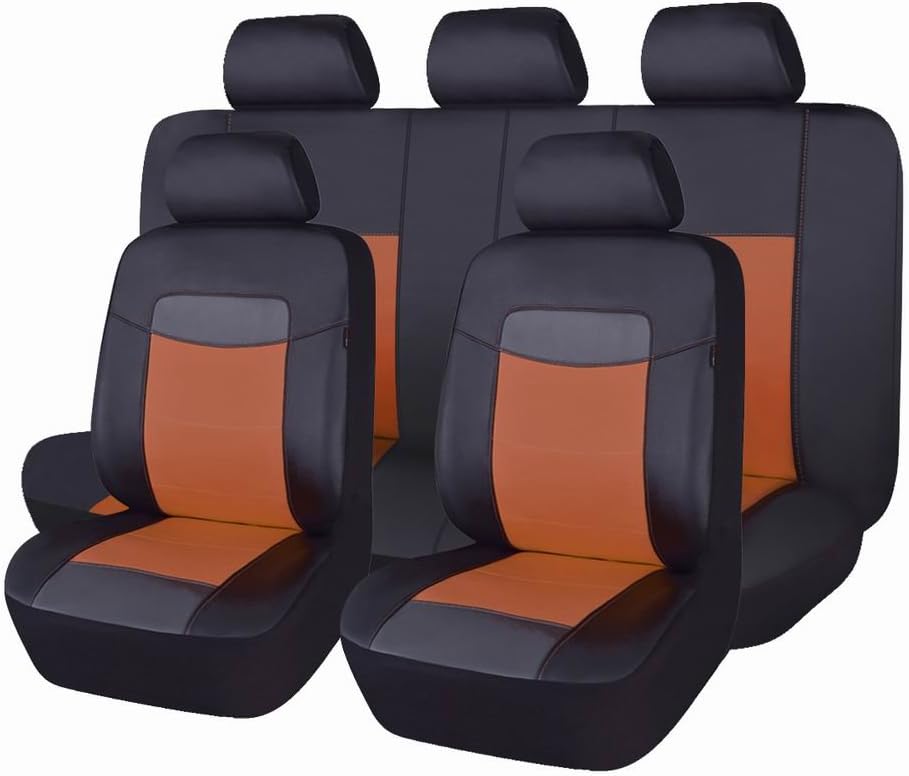 Black Water Blue Leather Car Seat Covers Pack of 2 I6558