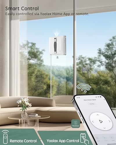 White Window Cleaning Robot with Dual Cross Water Spray D354300