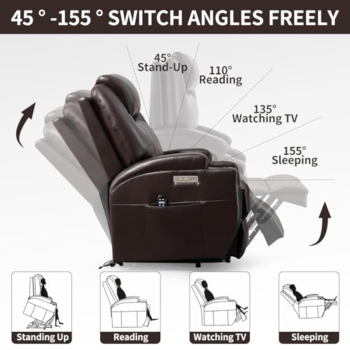 Black Power Lift Recliner Chair with Heat and Massage E501