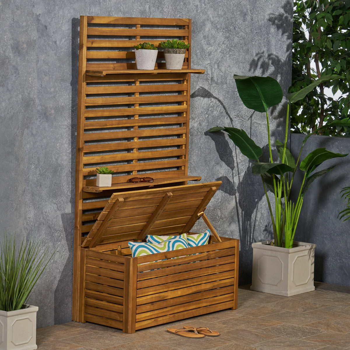 Acacia Wood Storage Bench K66890