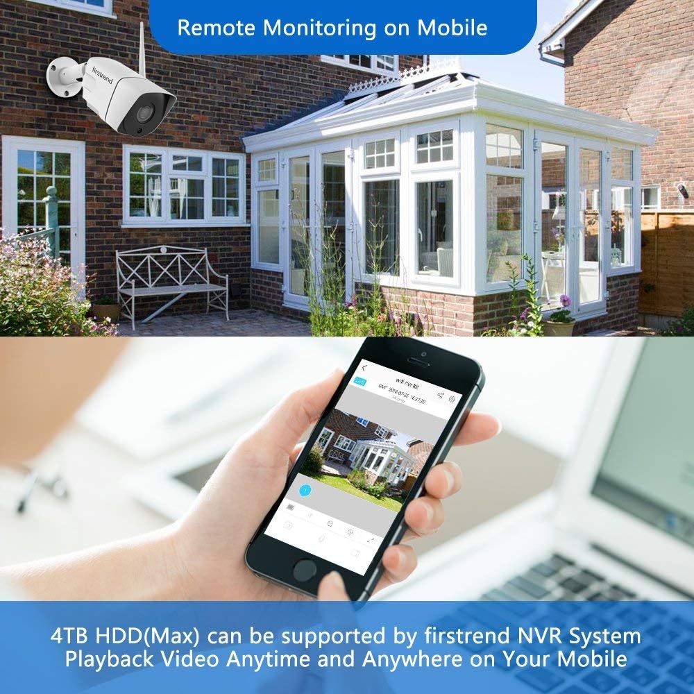 1080P 8CH Wireless Security Camera System with 12 Inch Monitor V42827