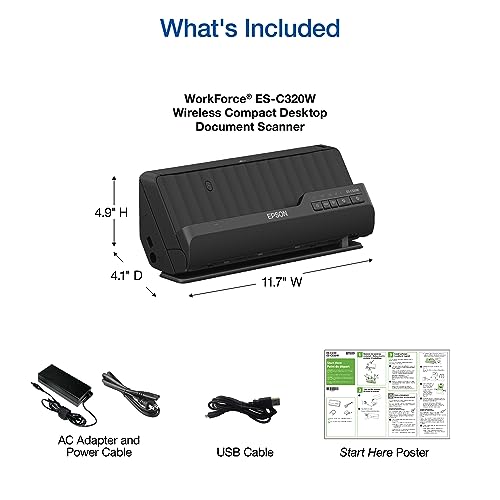 Wireless Compact Desktop Document Scanner with Auto Document Feeder K476