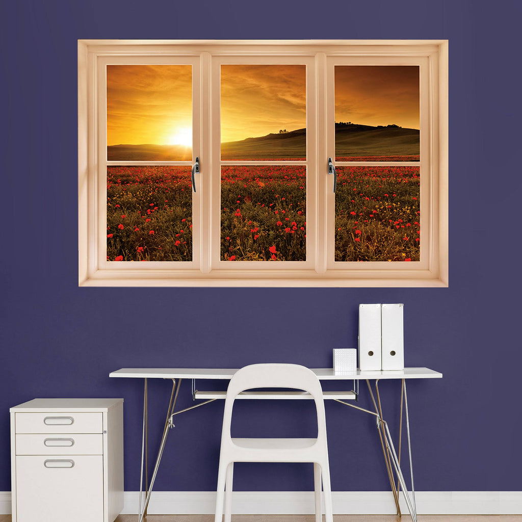 Poppy Field at Sunset Wall Decal D1224