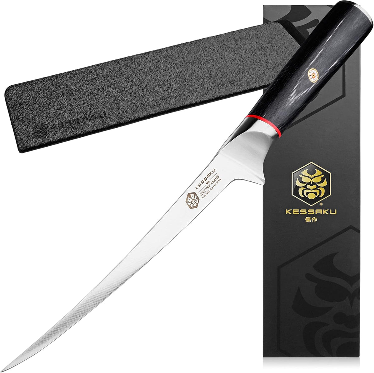 7-Inch Flexible Fillet Knife with Pakkawood Handle and Blade Guard B108404