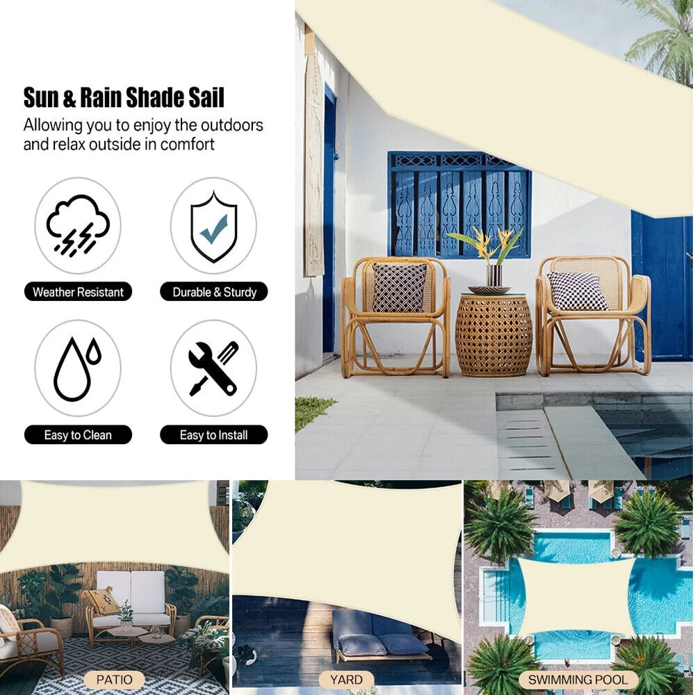 Waterproof Shade Sail Sun Canopy Cover H9576