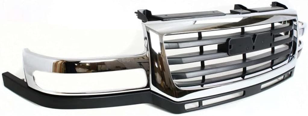Chrome Shell Painted Black Insert Grille Assembly for 2007 GMC Sierra 2500 HD 3500 Classic X6737
