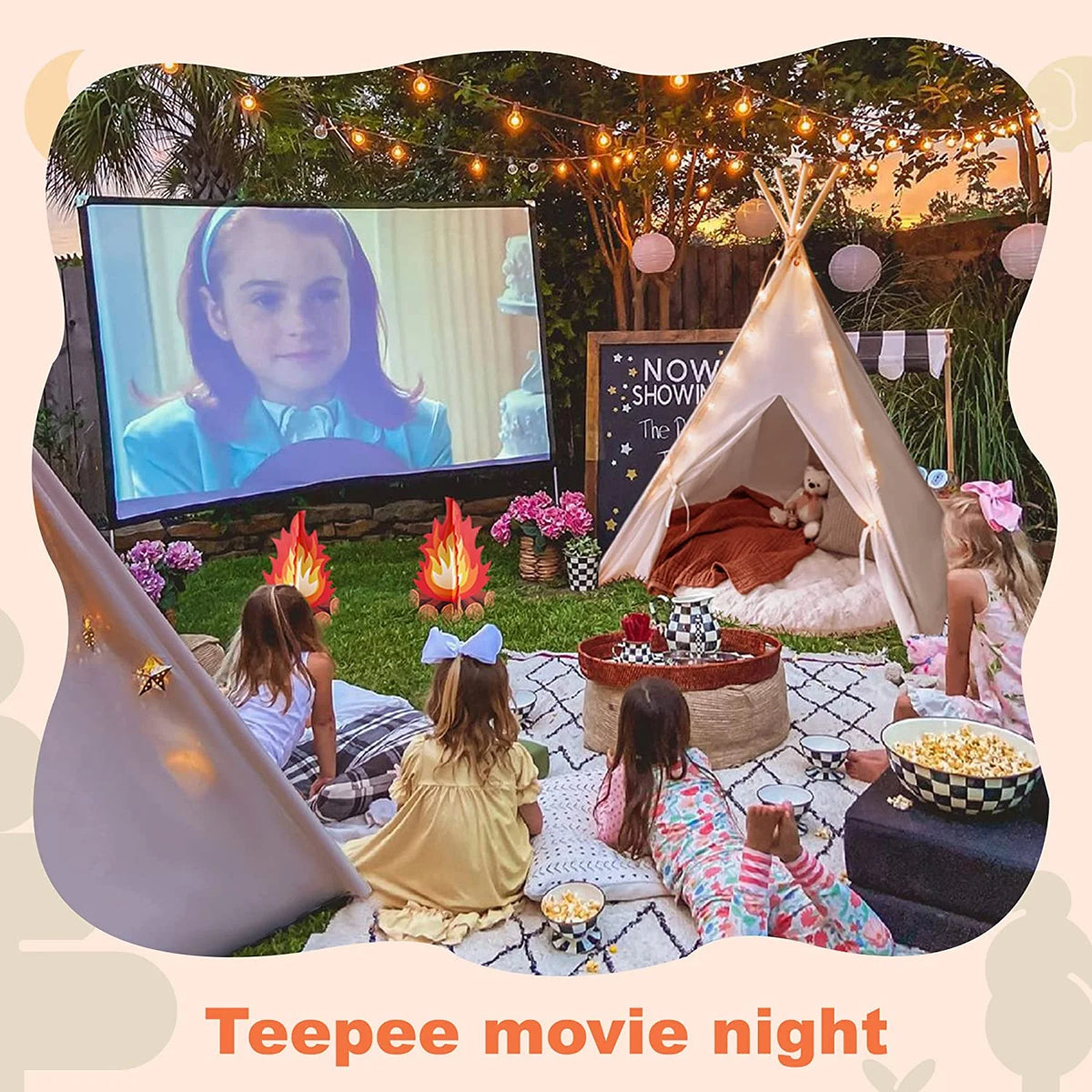 Canvas Teepee Tent for Kids with Window J1650