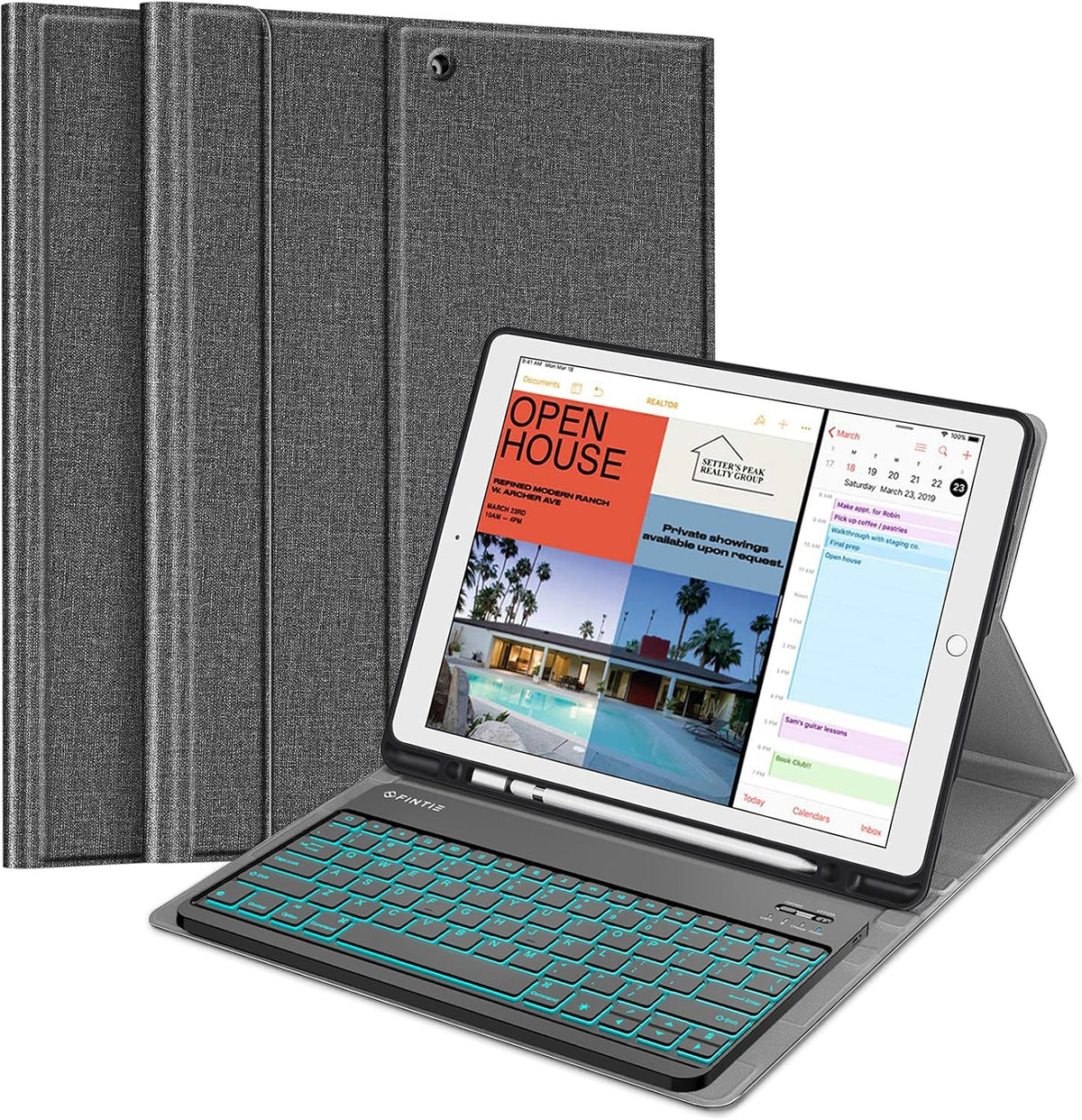 Black Bluetooth Keyboard Case for iPad Pro 12.9-inch P331