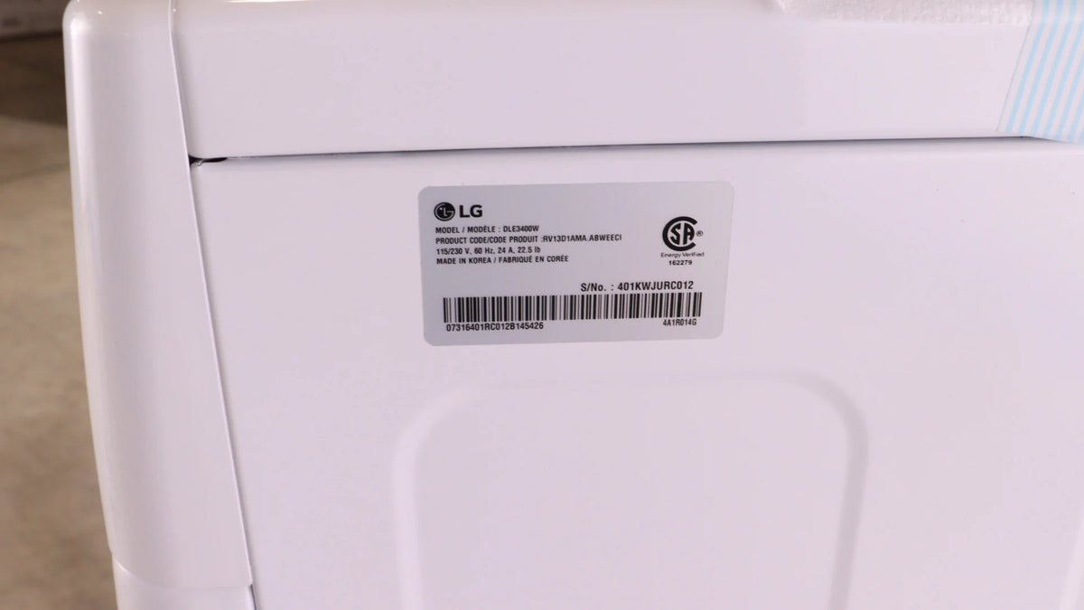 White 7.4 Cu. Ft. Electric Dryer P392