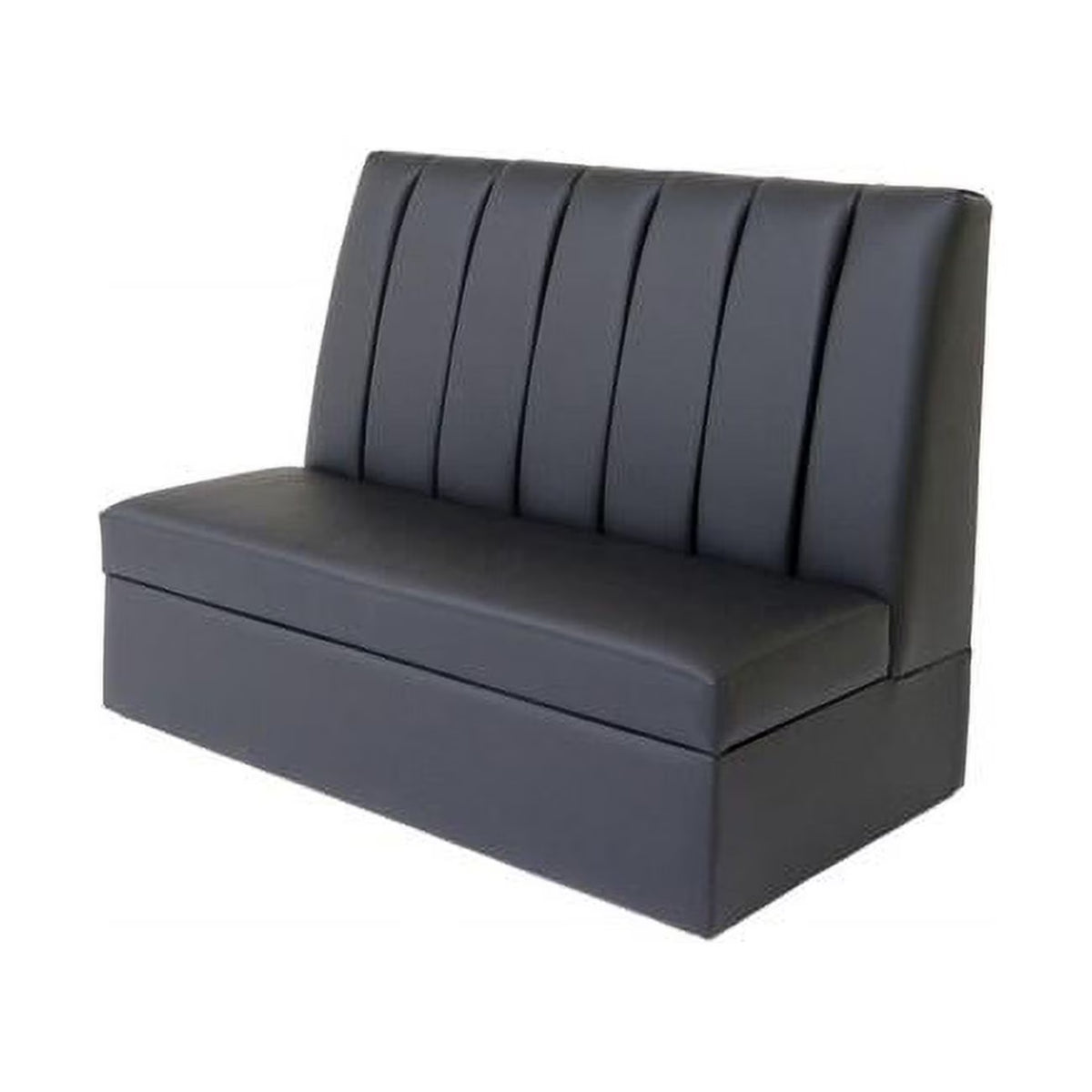 Black Faux Leather Armless Love Seat O202