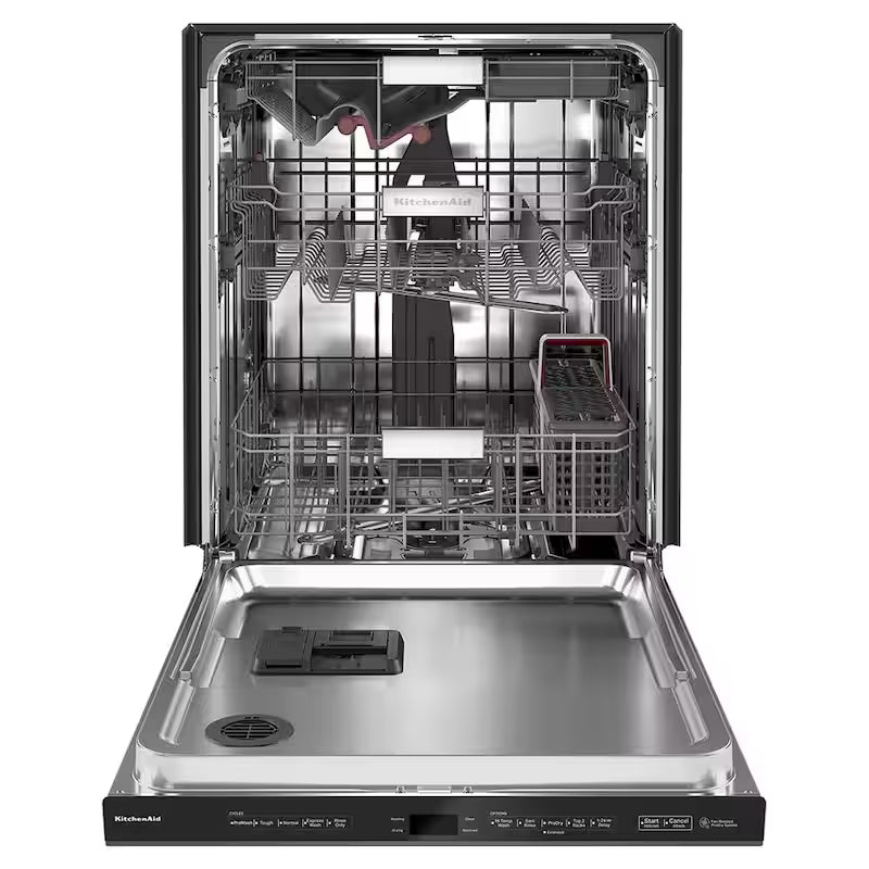 Black Stainless Built-in Dishwasher with Stainless Steel Tub and Third Level Rack W55349