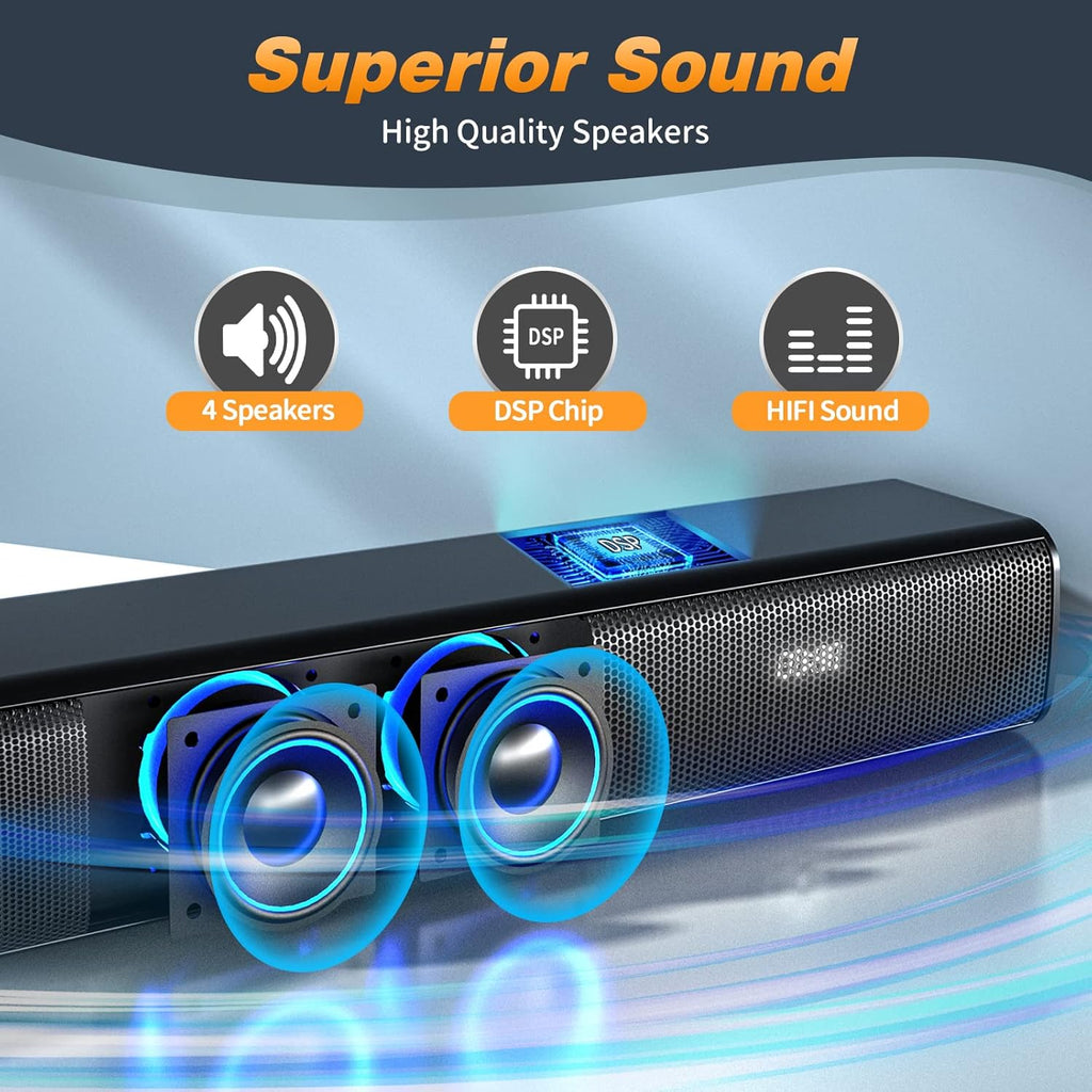Soundbar 32 Inch with 3 Equalizer Modes, HDMI, Remote Control, 5.0 Bluetooth O1284