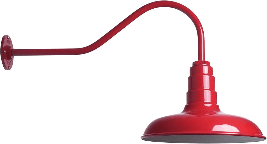 Black Steel Dome Gooseneck Barn Light T808202