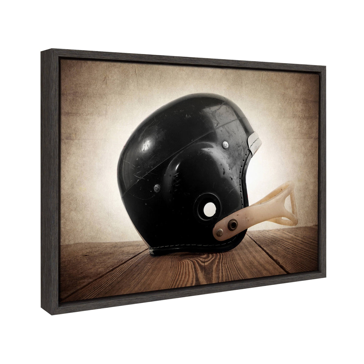 Vintage Helmet Framed Canvas D1726
